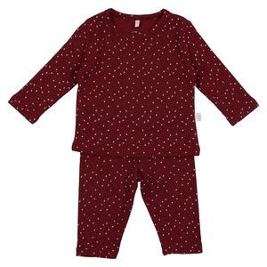Pouf Baby's Star Print Set In Maroon